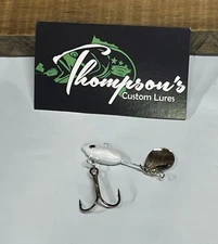 Thompson’s Custom Lures 3/8oz Tail Spinner Lure - White