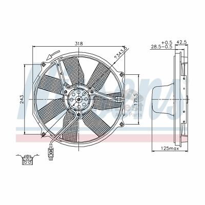 One New Nissens Engine Cooling Fan Assembly Front 85151 0015000593 