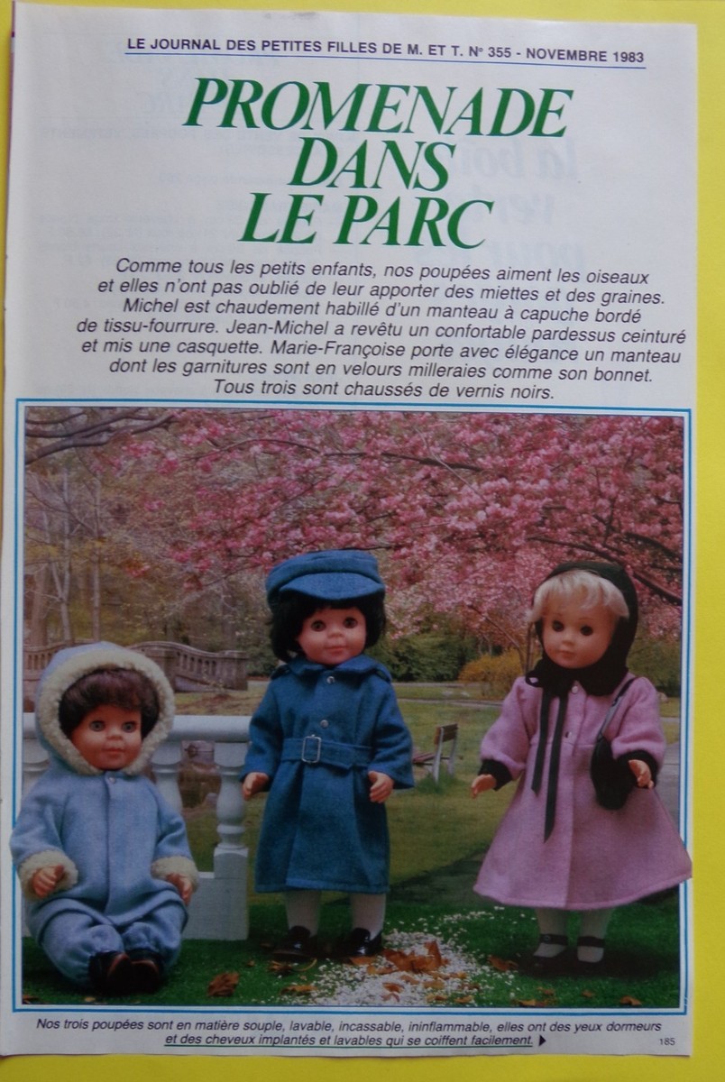 Patron De Couture Modes Et Travaux Pour Poupée Michel - Janvier 1983