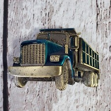 Vtg Dump Truck 80s Belt Buckle 237 Great American Buckle Co 1982 Trucker