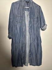Gap Womens Denim Chambray Drop Waist Shirt Dress Size S Small