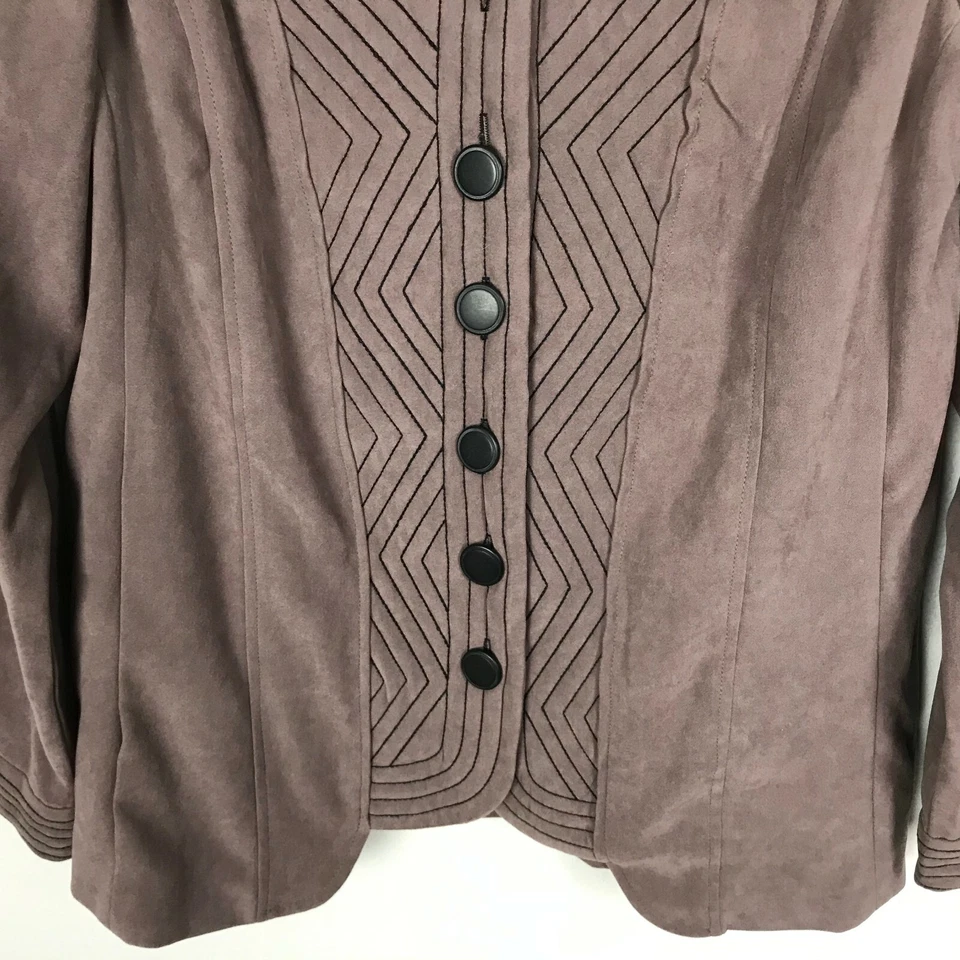 Blazer Bob Mackie Usable Art Taupe Cosido Talla XS Poliéster Spandex Foto 3 de 4