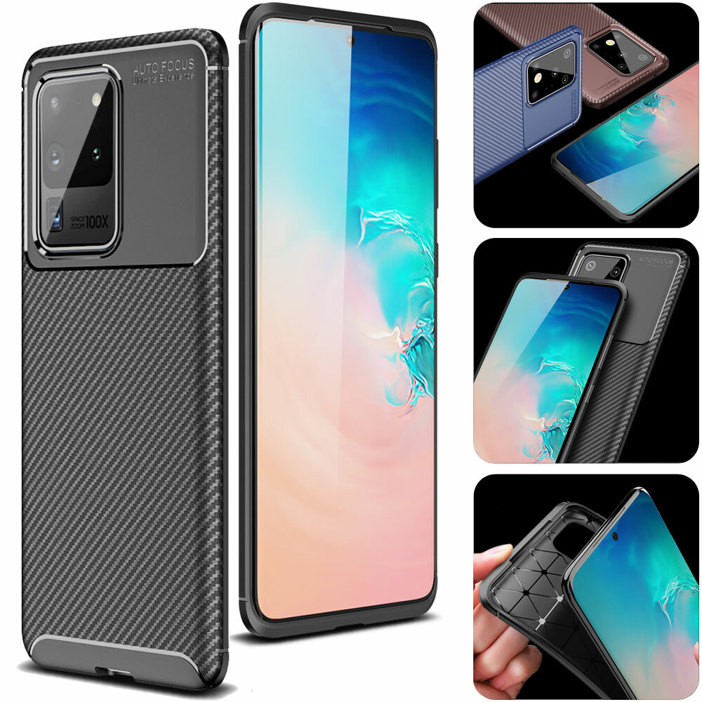 for Samsung S20 Plus Ultra 5G Carbon Fibre Slim Soft