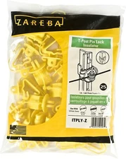 NEW ZAREBA ITPLY-Z PACK (25) PIN LOCK T POST ELECTRIC FENCE INSULATORS 6841001