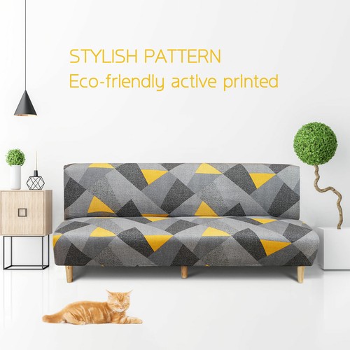 Armloser Schlafsofa Bezug Stretch Futon Schonbezug Klappsofa Möbel Schutz - Bild 7 von 57