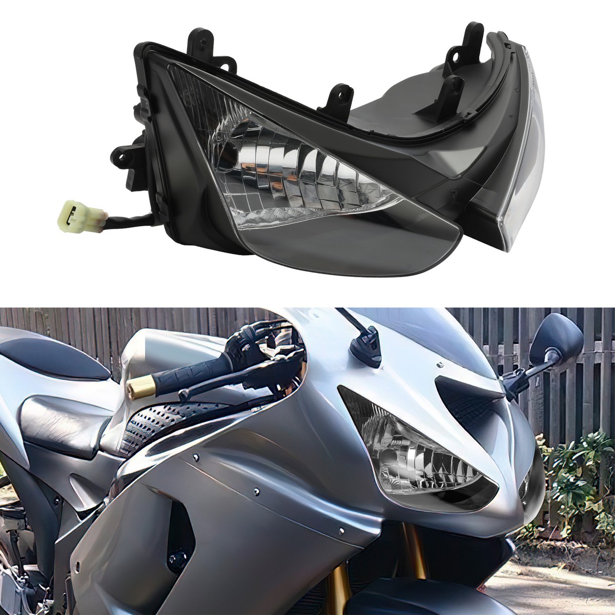 Front Headlight W/ Fairing Stay Bracket Fit For Kawasaki