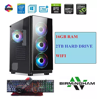 Gaming PC Desktop i7 i5 i3 2TB+480GB SSD 16GB RAM NVIDIA RTX 4060 Windows11 WiFi