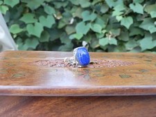 Lapis Sterling Silver Ring Size 7.0 TCW 12.16