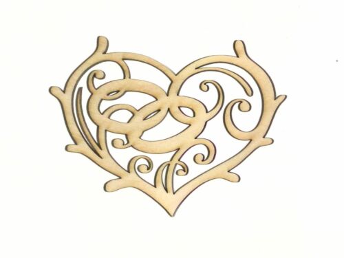 Anillos de boda corazón con forma de madera sin terminar recortada H11476 Lindahl artesanías en madera - Imagen 1 de 1