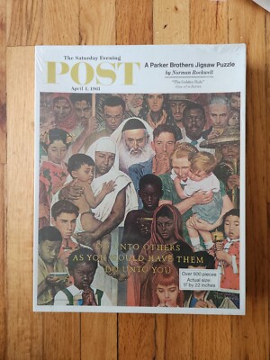 The Golden Rule Saturday Evening Post Norman Rockwell 500 Piece Puzzle ...