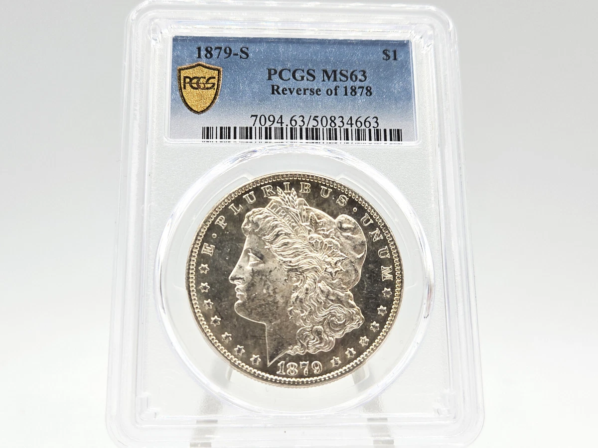 PCGS Certified MS 63 Graded 1879 Year Morgan US Dollars (1878-1921