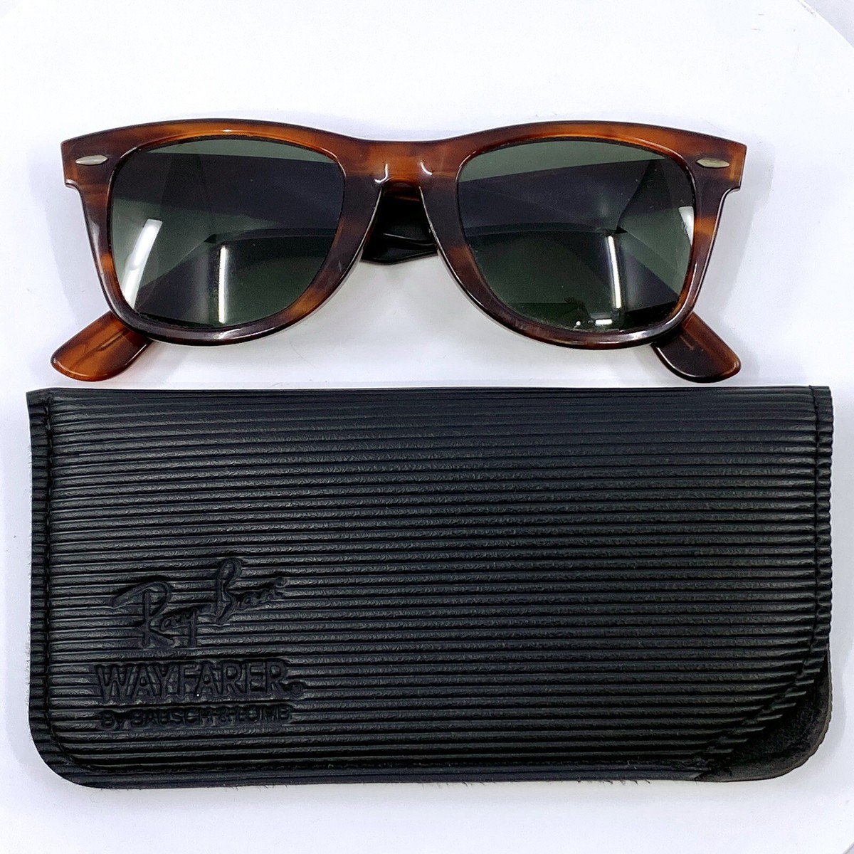 Vintage Ray-Ban B&L 5022 Wayfarer Tortoiseshell Dark Gray Lens 