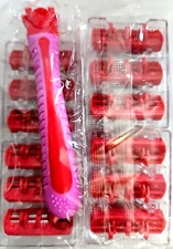 Razor Handle w 18 Refillable Blade Cartridges 5 Blades per Cartridge Unisex Red