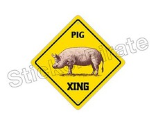  Aluminum Pig Crossing Funny Metal Novelty Sign 12"x12"