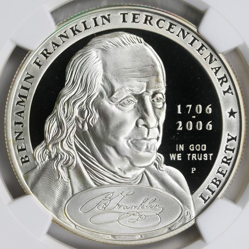2006-P Benjamin Franklin Founding Father $1 Commemorative Dollar NGC PF70UCAM - Picture 3 of 4