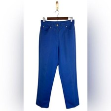 ST. JOHN SPORT By Marie Gray Vintage Pant Blue Straight Stretch Trouser Jean 6
