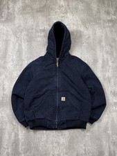 Vintage Carhartt Canvas Workwear Hooded Active Jacket Size Medium J140 DNY