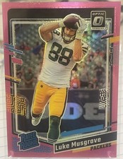 Luke Musgrave 2023 Donruss Optic Pink Base Rookie Card #241 - Packers. rookie card picture