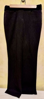 Express Editor Dress Pants Womens 4R Black Wide Waistband Flare Leg Quiet Luxury