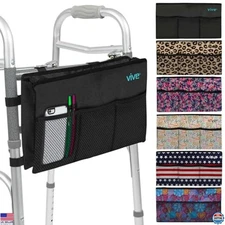 Vive Water-Resistant Walker Bag - Lightweight Universal Wheelchair Basket Pouch