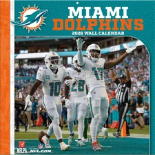 Turner Licensing,  NFL Miami Dolphins 2026 Wall Calendar, 12'' X 12'', 12-Month