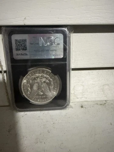 1921 MORGAN SILVER DOLLAR $1 ORIGINAL BAG FRAGMENT NGC BRILLIANT UNCIRCULATED