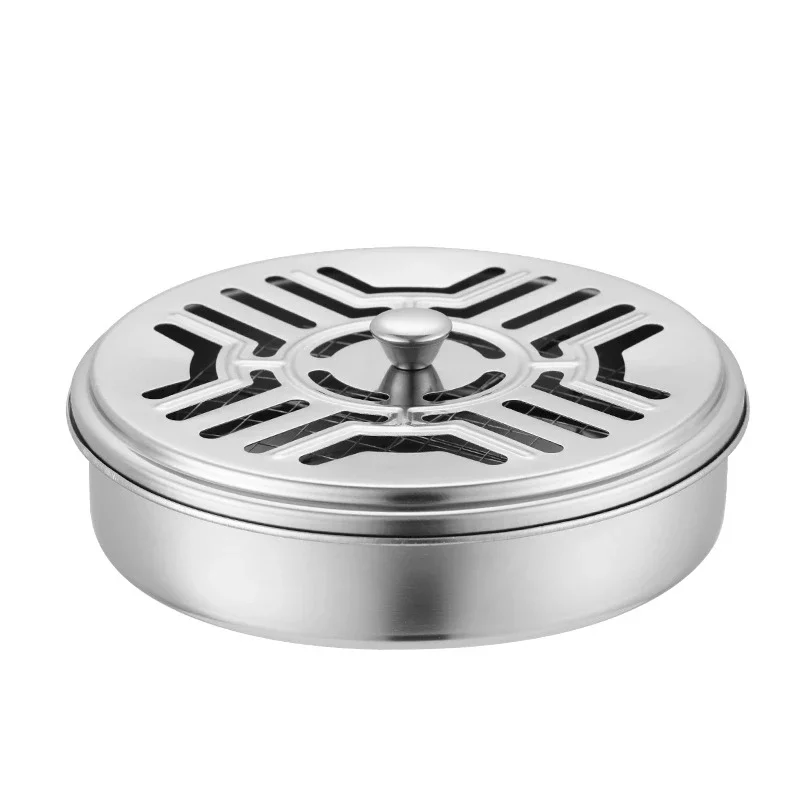 Mosquito Coils Holder Stainless Steel Mosquito Coil Box with Cover