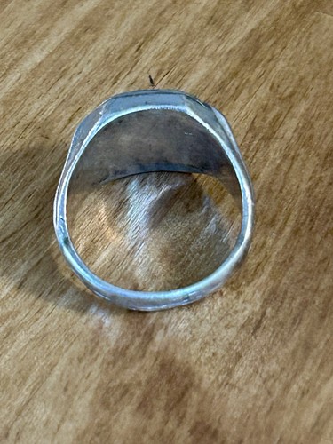 VTG WWII Sterling Silver United States Navy Military USN Anchor Ring Men's S-11 - Picture 8 of 16