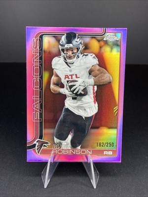 2025 Topps Chrome Bijan Robinson Pink Refractor 182/250 Atlanta Falcons #16