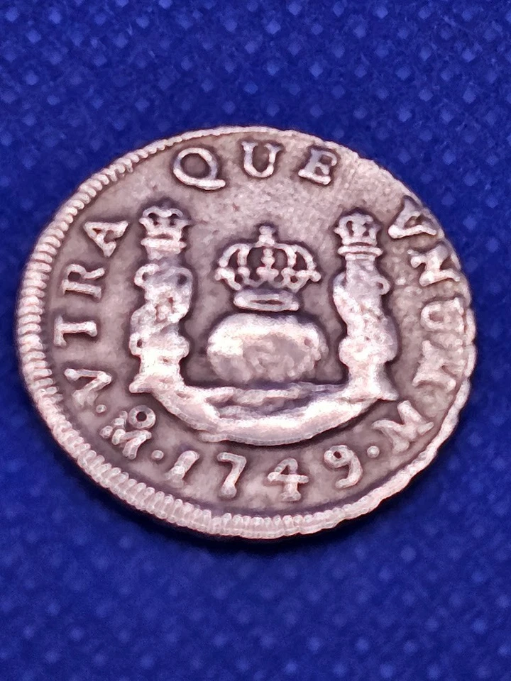 1749 P Mo Mexico City Spanish Pillar $ Colonial 1 Real Ferdinand VI - Image 4 of 4