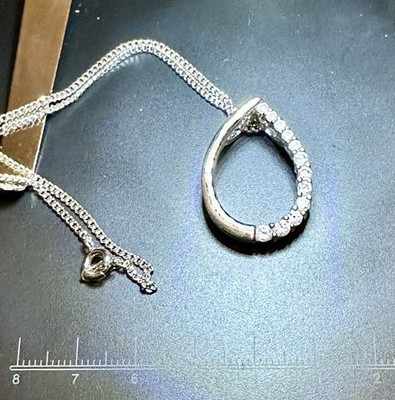 Sterling Silver Hoop Necklace, 18''length, marked ACO Sterling, approx.
