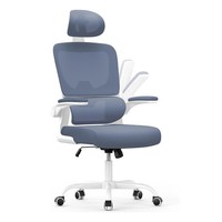HOMCOM Ergonomic Office Chair, Mesh Desk Chair with Lumbar Support, Footrest