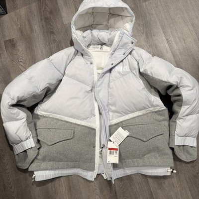 Nike Mens Large Sacai NRG 800 Down Parka Jacket Pure Platinum White CT3269-043