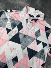 Yatta Golf Polo Shirt Mens Size Large Geometric Pattern Lightweight Performance