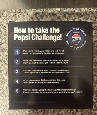 The Pepsi Challenge At-Home Kit Zero Sugar Pepsi Test Soda Cans