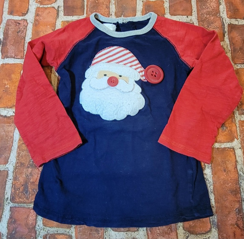 Mudpie Boys Santa Shirt Christmas Sz 4t 5t Guc Runs Like A 3t 4t In My Opinion