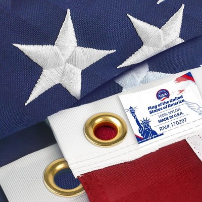 Tear Proof Series 100% Nylon Fabric Made in the USA Flag 3x5,Flags for Outsid...