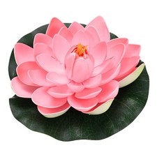 1-Set Fiore di Loto in Schiuma Artificiale con Tampone Ninfea, 7" [Rosso Scuro]