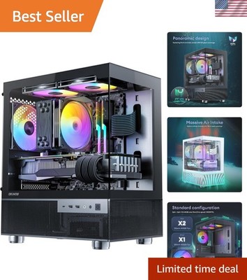 Advanced Aqua 3 Mini-Tower Case with Vertical Airflow & USB Type C Port - Black