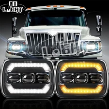 Newest Pair 7x6" 5x7" Led Headlight Hi/Lo For International IHC 5600i 9200 9400i