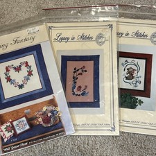 Vtg Lot 3 Appliqué quilt Patterns For Pillow...