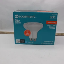 (2-Pk) EcoSmart Dimmable Energy Star LED Light Bulb Soft White BR40 90W Eqv