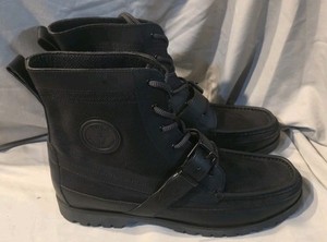 Polo Ralph Lauren Sneaker Boot Mens 14 Black Solid Mid‎ Top Modern Sneaker Boot Amazon.com | POLO RALPH LAUREN Ranger Boot Black 1 7.5 D (M  main image 4