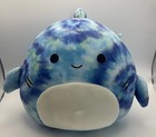 Squishmallow 12"  Luther Shark Blue Green Tie Dye Excellent Condition Dated 2020 — photo 1