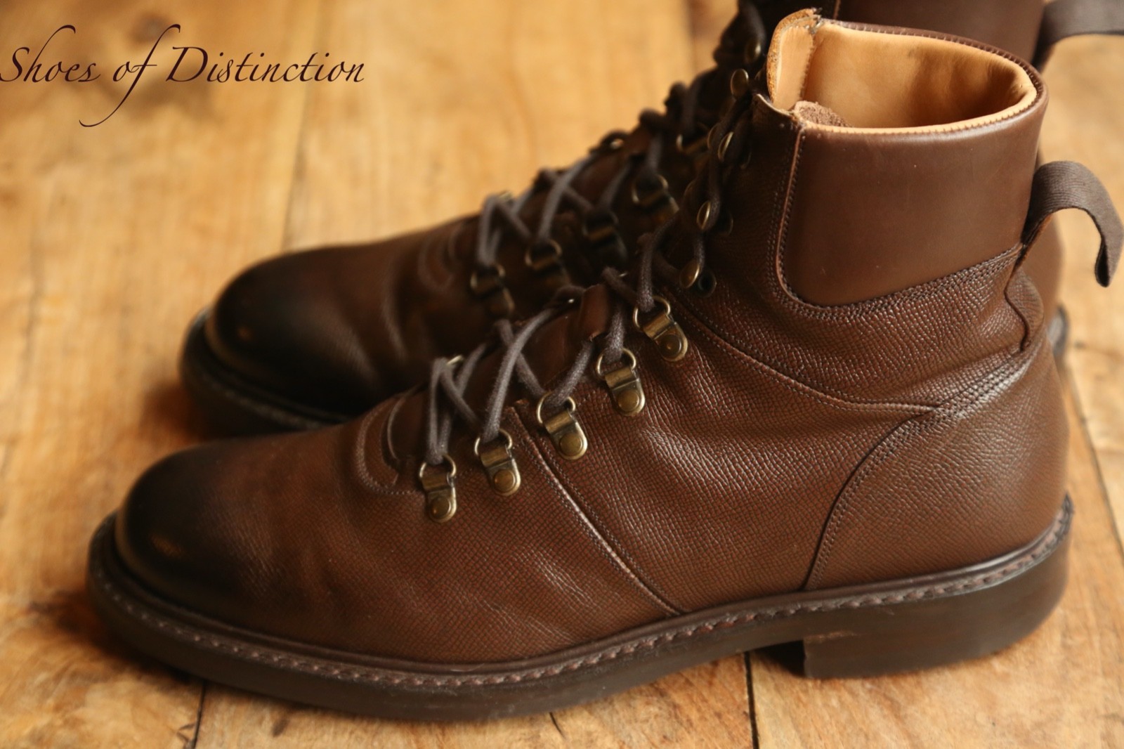 Joseph Cheaney Elgin Burnished Brown Leather Derby Boots Shoes Men's UK 9 US 10 image 2