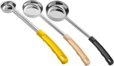 3-Pack 1, 3, and 6 Ounce Stainless Steel Solid Color Coded Portion Spoons