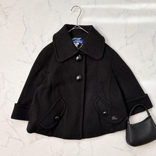 BURBERRY BLUE LABEL Short Coat Black Wool Blend Size 38 Vintage Women