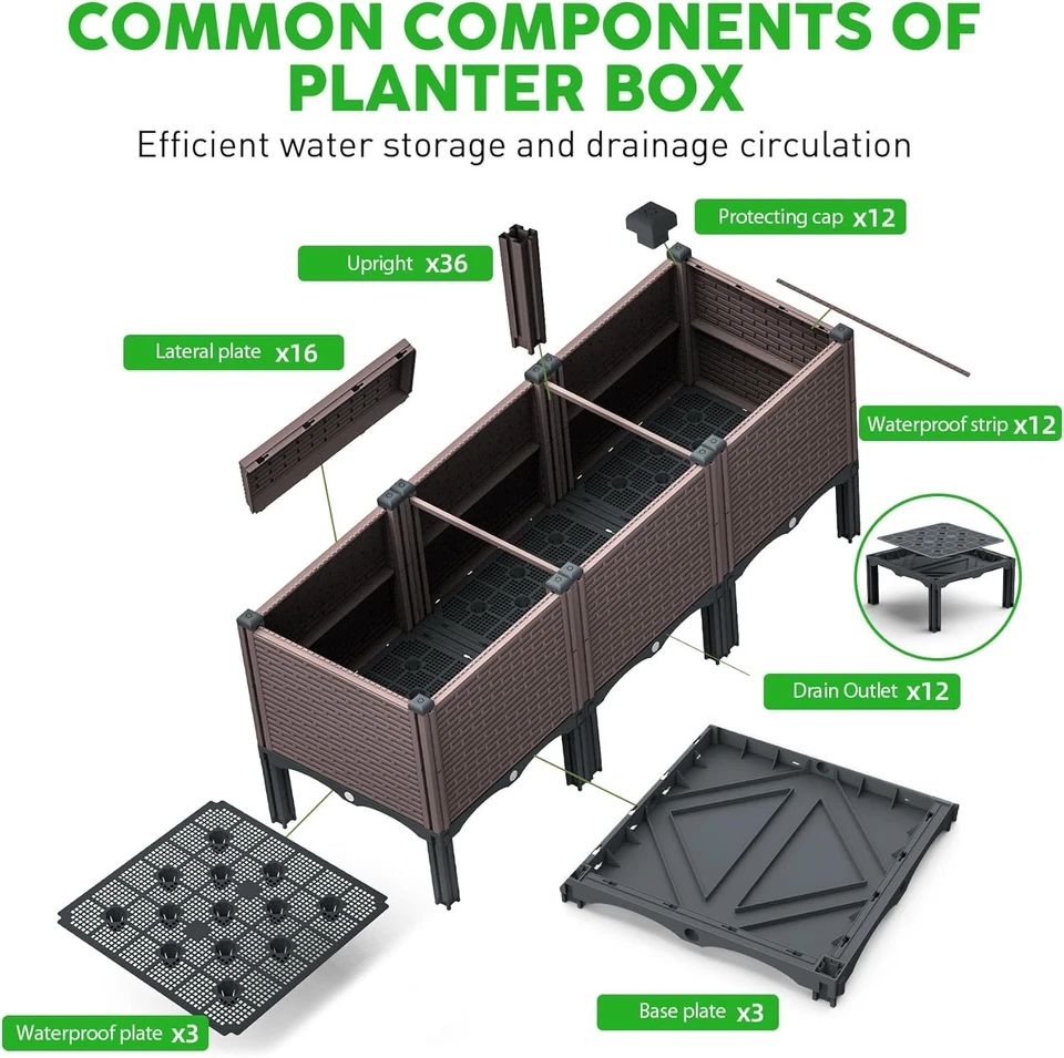 Raised Garden Bed with Legs Plastic Elevated Planters for Outdoor Plants Box - Image 4 of 4