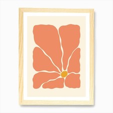 Abstract Flower 02 - Coral Art Prin Framed Wall Art Poster Canvas Print Picture