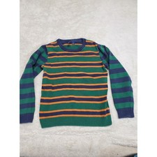 Janie and Jack Green Blue Striped Casual Classic Cotton Knit Sweater Boy Kid 8